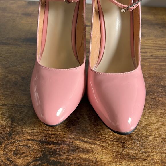 BFDC Pink Patent Rounded Toe Strap 5” High Heels - Picture 6 of 13